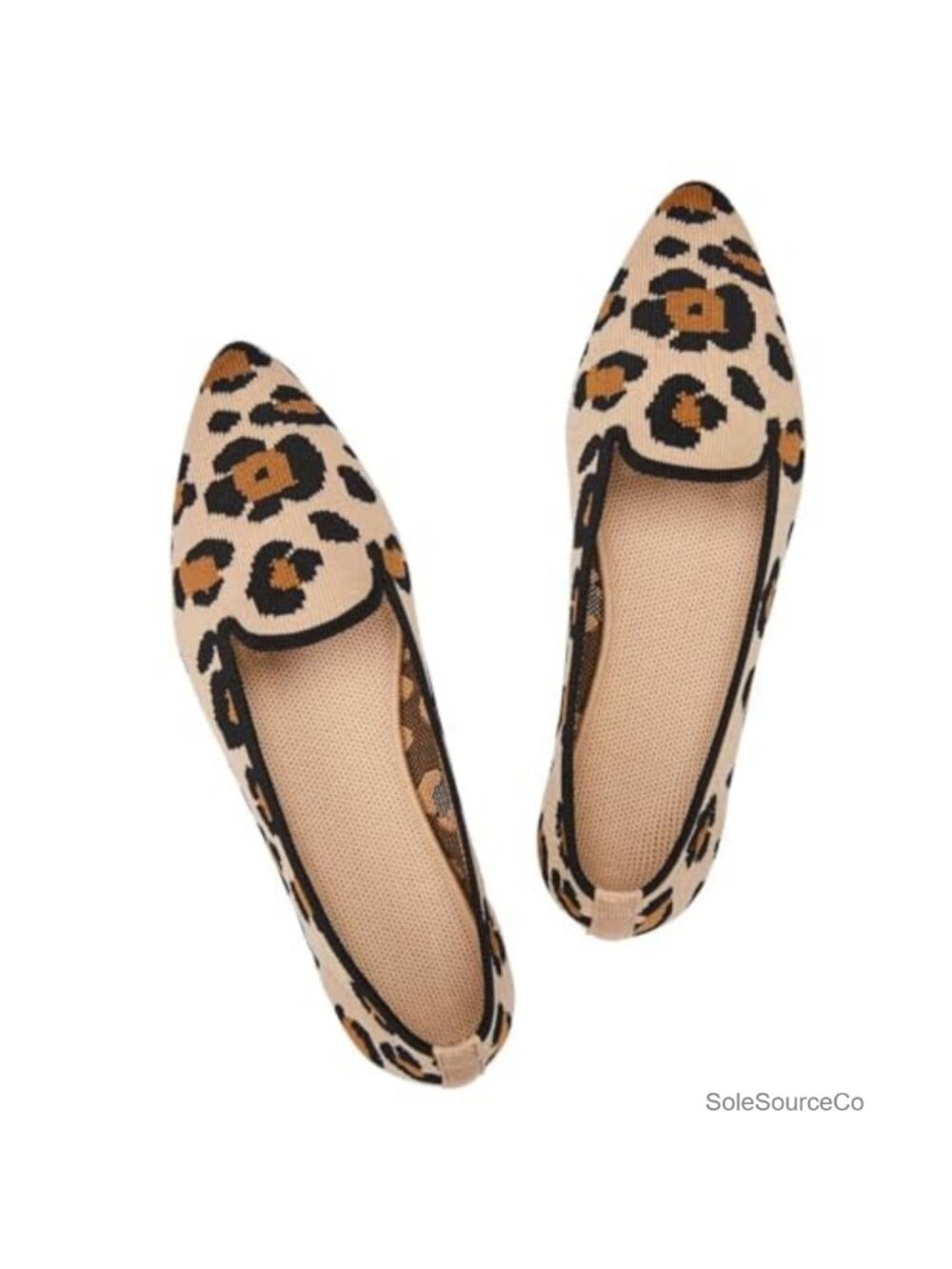 Knit Pointed Toe Loafer Flats Slip On Comfort Work Travel Shoes